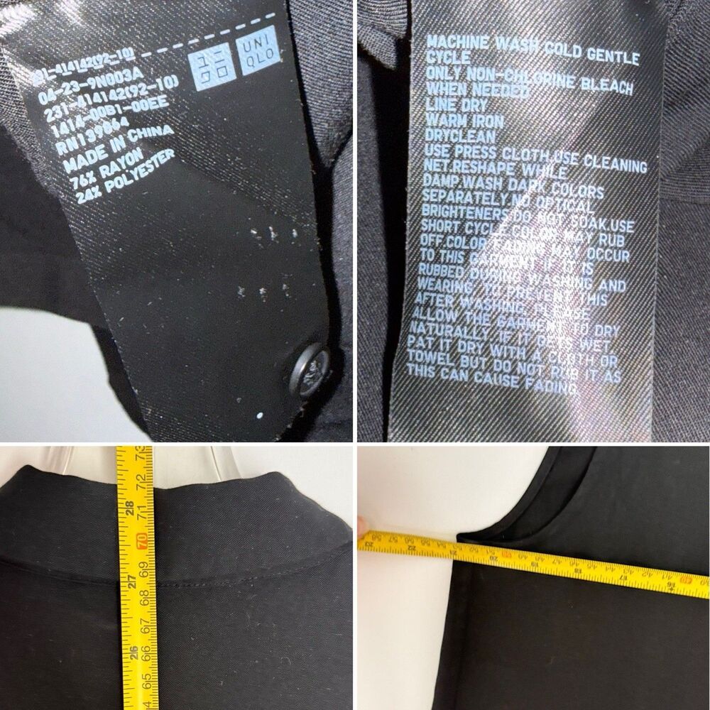 Uniqlo Women's Sleeveless Shirt Size L Black Up Collared Casual Summer - Picture 11 of 16